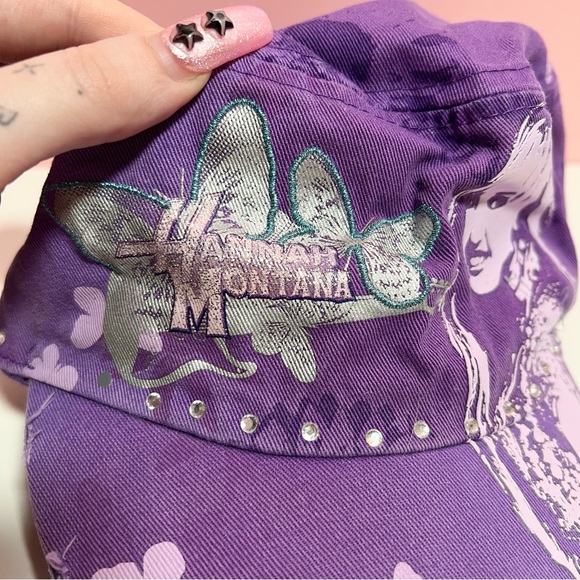 Vintage y2k 2000s mcbling purple Hannah Montana rhinestone hat - Picture 3 of 8